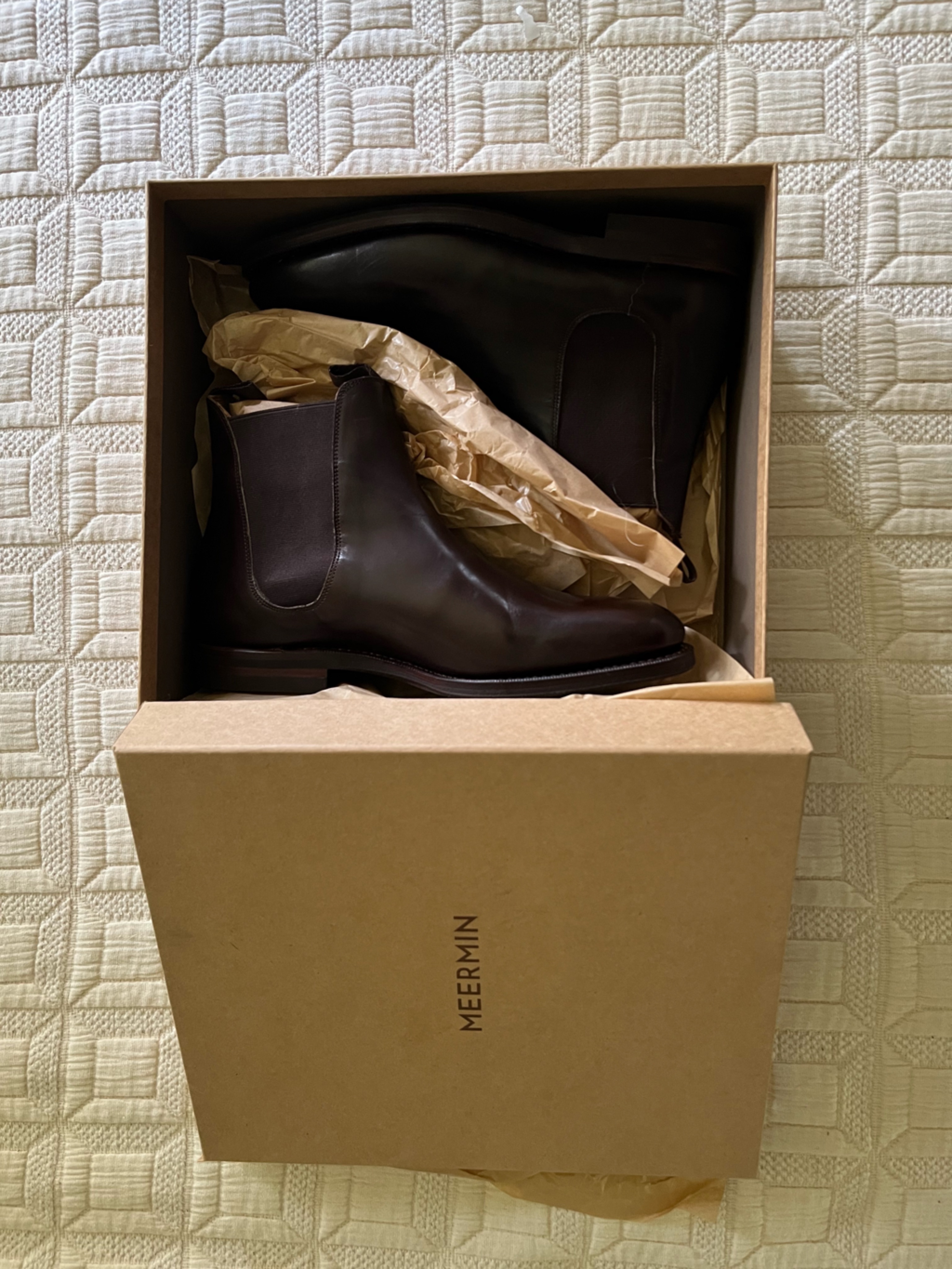 Meermin Wholecut Chelsea Boot - 101050 Brown